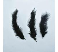 Lot de 20 plumes noires teintées, plumes d'oie, de coq, d'autruche, de faisan, pour la fabrication de bijoux, pour l'artisanat, le carnaval, 10-15 cm