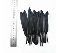 Lot de 20 plumes noires teintées, plumes d'oie, de coq, d'autruche, de faisan, pour la fabrication de bijoux, de carnaval, 13-16 cm