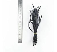 Lot de 20 plumes noires teintées, plumes d'oie, de coq, d'autruche, de faisan, pour la fabrication de bijoux, pour l'artisanat, le carnaval, 15-20 cm