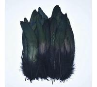 Lot de 20 plumes noires teintées, plumes d'oie, de coq, d'autruche, de faisan, pour la fabrication de bijoux, pour l'artisanat, le carnaval, 10-15 cm