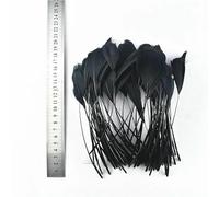 Lot de 20 plumes noires teintées, plumes d'oie, de coq, pour la fabrication de bijoux, plumes d'autruche, de faisan, pour l'artisanat, le carnaval, 15-20 cm