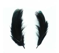 Lot de 20 plumes noires teintées, plumes d'oie, de coq, pour la fabrication de bijoux, plumes d'autruche, de faisan, pour l'artisanat, le carnaval, 3-7 cm