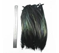 Lot de 20 plumes noires variées, plumes de coq, d'oie, d'autruche, de faisan, pour loisirs créatifs, carnaval, décoration de plumes, 28-32 cm