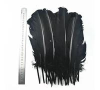 Lot de 20 plumes noires variées, plumes de coq, d'oie, d'autruche, de faisan, pour loisirs créatifs, carnaval, décoration de plumes, 25-30 cm, 10-12 pouces