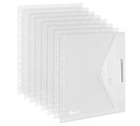 Lot de 20 Pochette Porte-Document A4 - Poche Plastique Transparente A4 Perforée Documents Portefeuilles Dossiers de Fichiers pour l'organisation de Documents avec Porte Carte Pochette et Fermeture