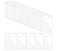 Lot de 20 pochettes autocollantes transparentes pour cartes de bibliothèque avec ouverture sur le dessus pour cartes d'index (95 x 135 mm)