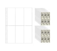 Lot de 20 pochettes de protection transparentes A4 pour classeur, 16,5 x 38,1 cm, accessoires de rangement (6 poches)