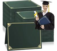 Lot de 20 pochettes en papier pour certificats, couvertures de documents avec bordure dorée, certificats d'honneur pour récompense,diplômes de remise de diplôme (vert, 21,6 x 27,9cm-20PCS)