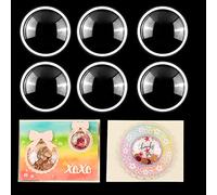 Lot de 20 pochettes rondes en plastique transparent de 6,3 cm de diamètre pour cartes shaker, dômes de shaker dimensionnels sous blister pour travaux manuels, fabrication de cartes