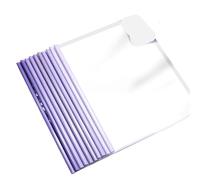 Lot de 20 pochettes transparentes for classeurs A4, avec tige traction épaisse, for documents, tests, papier, sac rangement, pince, fournitures bureau pour Documents(Purple)