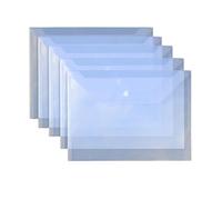 Lot de 20 pochettes transparentes for documents A4, classeurs à boutons, for examens, test, dossiers données et contrats(Blue)