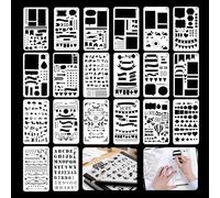 Lot de 20 pochoirs de journal pour planificateurs, 10,2 x 17,8 cm, pochoirs de scrapbooking pour bullet journal, scrapbooking, dessin et planification quotidienne