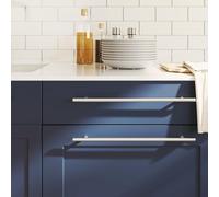 Lot de 20 poignées de meuble argentées en acier inoxydable - Espacement des trous : 320 mm - Pour tiroir, porte, commode, cuisine, moderne, rustique, bricolage, restauration