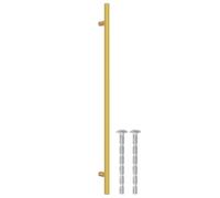 Lot de 20 poignées de meuble en acier inoxydable doré - Espacement des trous : 320 mm - En forme de T - Pour armoire, tiroir, commode, cuisine, salon - Avec vis découpables et diamètre du tube de 12