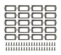Lot de 20 poignées d'étiquettes de tiroir en laiton antique avec poignées de cadre et porte-noms de fichiers, compatibles avec les armoires, le rangement de fichiers, les boîtes à bijoux et les