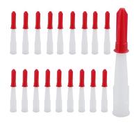 Lot de 20 pointes de cartouche avec capuchons de buse rouge, embouts en silicone transparent, embouts de rechange, embout de seringue en silicone, buse de cartouche pour mastic à colle et pistolet à