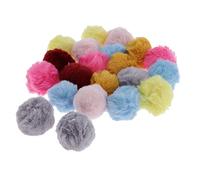 Lot de 20 pompons en fausse fourrure pour chapeau, sac, accessoires mélangés