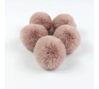 Lot de 20 pompons en fourrure synthétique - 4 cm - Pour chapeaux et bonnets en tricot - Pendentif de sac - Porte-clés - Pour bricolage - Motif raton laveur - Boule à cheveux - Café léger