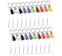 Lot de 20 porte-clés en acrylique avec pompon - Pour porte-clés - Fermeture éclair - Idées - Porte-clés en acrylique - Accessoires de bricolage, Comme sur la photo., 13X2.5CM