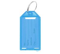 Lot de 20 porte-clés en plastique avec anneau fendu pour clés, bagages, bagages, articles personnels (bleu)