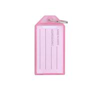 Lot de 20 porte-clés en plastique avec anneau fendu pour clés, bagages, bagages, articles personnels (rose)