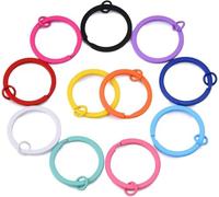 Lot de 20 porte-clés fendus en métal, multicolore, 30 mm pour la maison, le bureau, la voiture, les projets d'artisanat