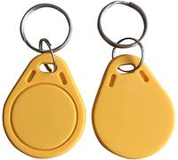 Lot de 20 porte-clés UID programmables et inscriptibles RFID 13,56 MHz RFID Uid - Bloc interchangeable - 0 étiquettes inscriptibles - Carte IC NFC - Contrôle d'accès - Porte-clés intelligent - Jaune