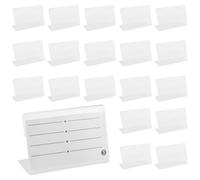 Lot de 20 porte-étiquettes verticaux en acrylique - Transparent - Pour centres commerciaux, bureaux (8 x 5 cm)