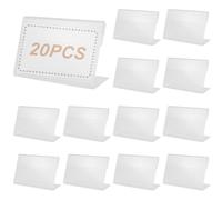 Lot de 20 porte-étiquettes verticaux transparents en acrylique - Pour magasins, supermarchés, pâtisseries, bureaux - 5 x 8 cm