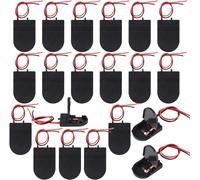 Lot De 20 Porte-Piles,Supports De Batterie De Cellule De Bouton Cr2032 3v,Piles Bouton Cr2032 1 X 3v Avec Commutation Marche/Arret Interrupteur,Noir