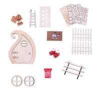 Lot de 20 portes de Noël miniatures pour maisons de poupée, accessoires de vacances, décoration en résine de bois, maisons de poupée, décorations de Noël