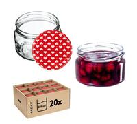 Lot de 20 Pots 250ml en Verre avec Couvercles Hermétiques KADAX