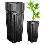 Lot de 20 pots de pépinière réutilisables en plastique pour cultiver des plantes, fleurs, arbres avec circulation de l'air améliorée, design de 19 cm de haut