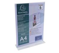 Lot de 20 Présentoir de table en acrylique, vertical, pour A4, transparent