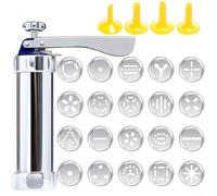 Lot de 20 presse-biscuits avec machine à biscuits et 20 disques interchangeables, corps en alliage d'aluminium, cuisson durable, pour utiliser une extrudeuse à biscuits avec 4