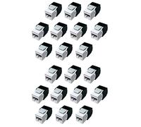 Lot de 20 prises RJ45 Cat6A - Compatible Cat6 - Sans outil à 180 degrés - Prise murale Ethernet - Coupleur réseau Cat6A