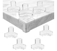 Lot de 20 Protections d’Angle T Transparentes 3,3x3,3x3,3 cm - PVC Souple pour Tables, Meubles et Murs - Adhésif Renforcé - Sécurité Enfants