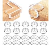 Lot de 20 protège-coins en silicone pour enfants, autocollants, 2 formes, transparents, protection des bords de table, pour différents meubles, protection du coin de table avec super adhésif amélioré