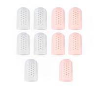 Lot de 20 protège-doigts élastiques en silicone respirant avec trou pour ampoules, callosités, perte d'ongles d'orteils