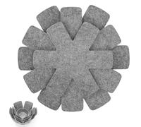 Lot de 20 protège-poêles en feutre - Protection empilable - Protection contre les rayures - Résistant à la chaleur - 26/35/38 cm - 3 tailles différentes - Pour poêles, casseroles, bols (gris)
