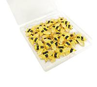 Lot de 20 punaises décoratives en acier pour création 3D d'abeilles jaunes pour afficher des photos Postc pour tableau en liège Wallcute