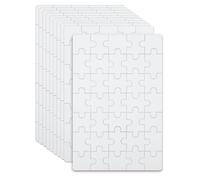 Lot de 20 puzzles vierges à dessiner et écrire, 9,9 x 15 cm, 35 pièces par feuille, kit de puzzle blanc à peindre et inscriptible, transfert de chaleur pour jeu cérébral