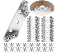 Lot de 20 Raccord D'angle,Équerres D'angle Triangulaires,Connecteurs D'angle en Acier Inoxydable,Raccord D'angle Universels,Équerres D'angle en Acier Inoxydable pour Étagère,Armoire,Table,Chaise