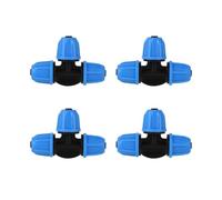 Lot de 20 raccords en T for tuyau d'arrosage 1/4" avec buse de 6 mm, embout bleu, adaptateur for micro-irrigation de jardin.(4I7 Locked Tee)