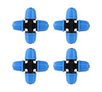 Lot de 20 raccords en T for tuyau d'arrosage 1/4" avec buse de 6 mm, embout bleu, adaptateur for micro-irrigation de jardin.(4I7 4-Way Joint)
