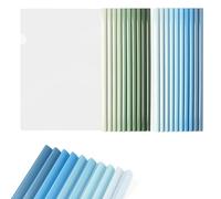 Lot de 20 réglettes clipsables A4, largeur du dos 10 mm, capacité de reliure thermique, 100 feuilles, curriculum vitae, gestionnaire de fichiers pour bureaux et écoles, vert/bleu