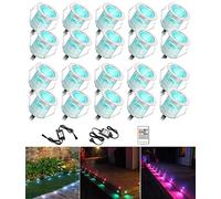 Lot de 20 RGB Spot Encastrable Exterieur pour Terrasse Enterré Plafonnier spot Led Extérieur Encastrable DC12V 0.6W IP67 Ø30mm Spot Terrasse Exterieur