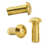 Lot de 20 rivets à tête ronde en laiton massif M4 (4 mm x 10 mm) DIN 660 D01BC