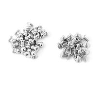 Lot de 20 rivets argentés à tête ronde en cuivre massif avec trou (8 x 6 mm argentés)