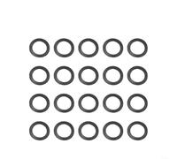 Lot de 20 rondelles de rechange en caoutchouc pour écrous d'haltères Spinlock - Anneaux toriques plats et verticaux de 25 mm, pièces d'équipement de fitness en plastique noir (20 pièces plates)